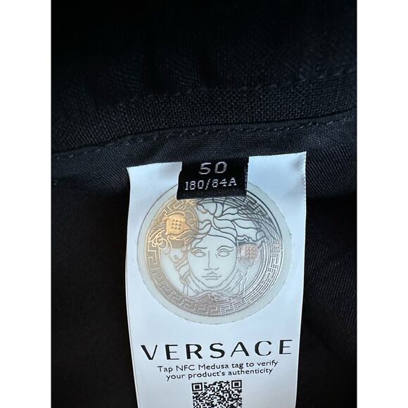 Versace Men's Formal Mohair/Wool Black Pants 34 US (50 Eu) IT 1006715 NWT $1175 - Picture 14 of 14